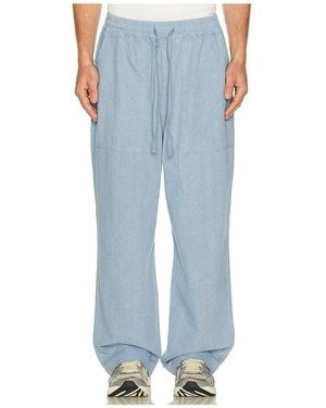 KAPPY DESIGN Fatigue Stripe Denim Pants - Blue