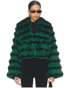 Adrienne Landau Chaqueta Chinchilla En Color Verde, Negro Talla (También En S)