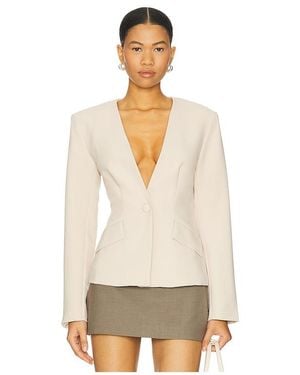 ALL THE WAYS Elizabeth Deep V Blazer - Natural