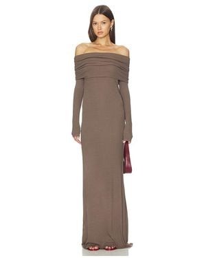 Enza Costa Silk Rib Off Shoulder Fluid Dress - マルチカラー