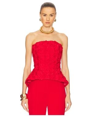 Nadine Merabi Oberteil Peplum Flower Detail - Rot