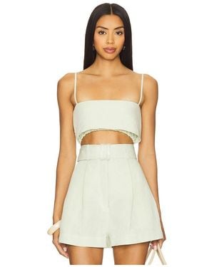 Matthew Bruch Structured Bandeau Crop Top - White