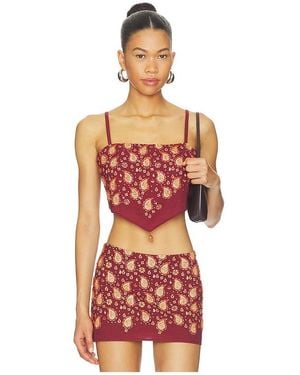 Urban Outfitters X Revolve Beaded Paisley Top - Red