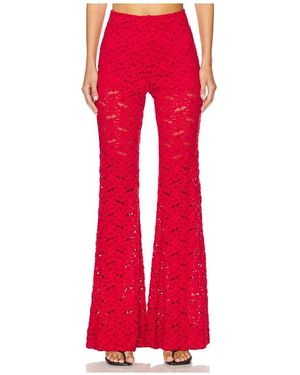Show Me Your Mumu Stretch Lace Wide-Leg Trousers - Red
