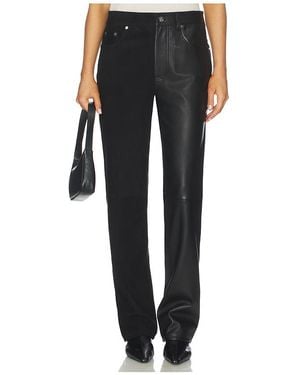 Helmut Lang Lederhose Mit Materialmix - Schwarz