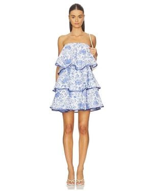 Elliatt Elin Strapless Frilled Mini Dress - Blue