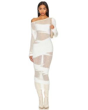 Nbd Conga Mixed Yarn Midi Dress - White