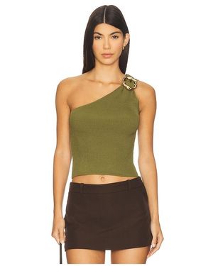Jonathan Simkhai Fenix One Shoulder Top - Green