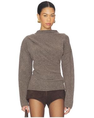 Helmut Lang Slouchy Crew Top - Braun