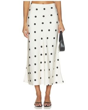 Bardot Pheobe Satin Midi Skirt - Natural