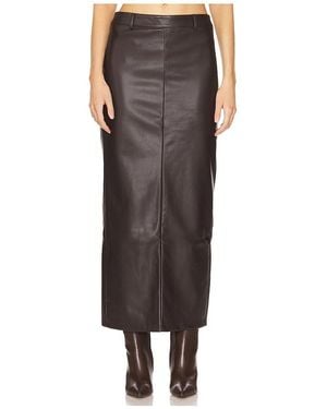 ALL THE WAYS Kayla Faux Leather Skirt - Black
