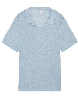 Onia Shaun Linen Polo - Blue