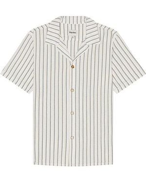Rhythm Seersucker Stripe Short Sleeve Shirt - White