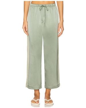 DONNI. Silk Stripe Crop Pant - Green