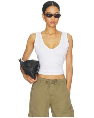 GRLFRND V-Neck Muscle Tank - White