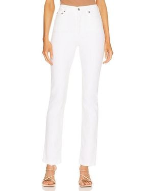 Agolde Riley Long High Rise Straight Jeans - White