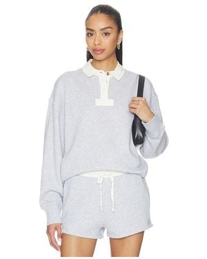 Rag & Bone Vintage Terry Oversized Polo Sweatshirt In - White