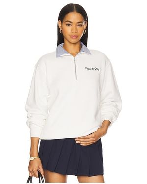 Museum of Peace & Quiet Wordmark Quarter Zip Up Jumper - White