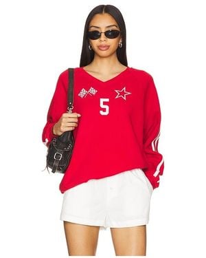 Daydreamer 5 Star Racing V-neck Sweatshirt - Red