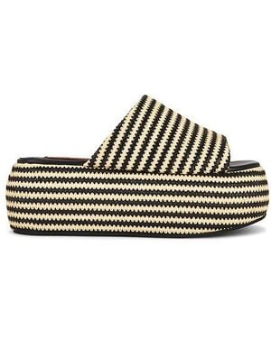 Simon Miller Stripe Raffia Cloudy Platform Sandal - White