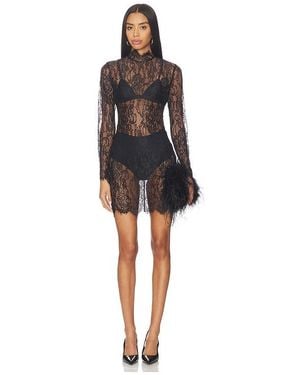 L'Agence Henrietta Lace Mini Dress - Black