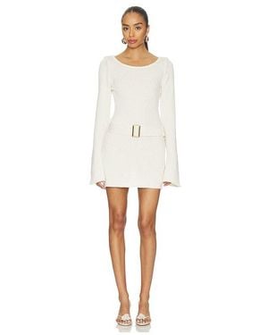 Asta Resort Maya Long Sleeve Mini Belted Dress - White