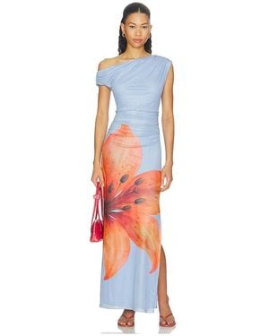 Line & Dot Avah Mesh Dress - Orange