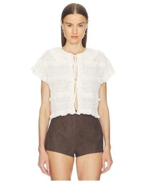 AKNVAS Audra Ruffled Tie Blouse - White