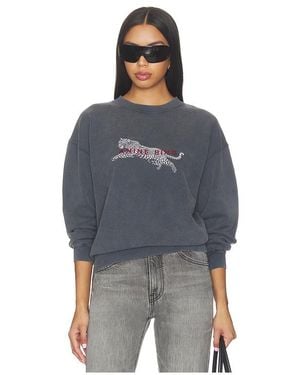 Anine Bing Spencer Sweatshirt Leopard - Blue