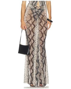 LAPOINTE Mesh Ruched Maxi Skirt - Multicolor