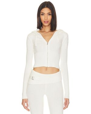 Frankie's Bikinis Aimee Cloud Knit Hoodie - White