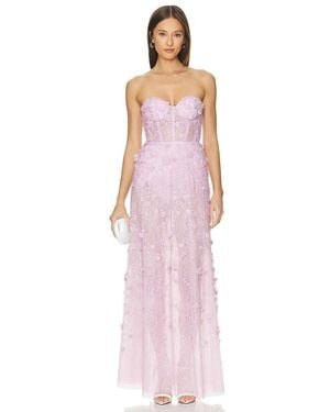 BCBGMAXAZRIA Long Floral Evening Dress - Pink