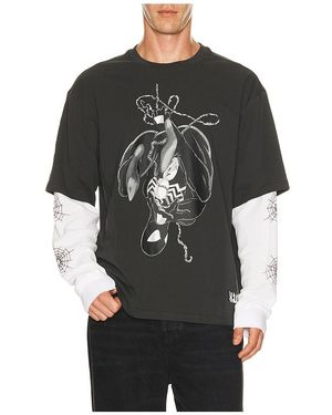 Huf X Spider- Web Long Sleeve Double Layer Top - Black