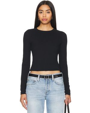 Cuts Long Sleeve Tomboy Tee - Black