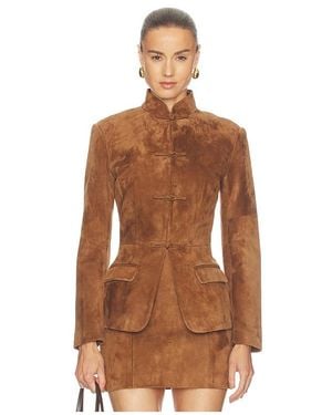 SAU LEE Alba Suede Tang Jacket - Brown