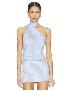 ALL THE WAYS Sandy Tie Neck Top - Blue