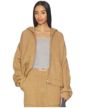 AYA MUSE Knit Zip Up Hoodie - Natural