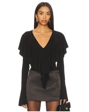 MORE TO COME Ellen V Neck Top - Black