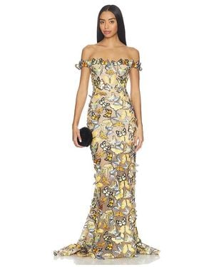 Bronx and Banco Bella Butterfly Jasmine Off The Shoulder Gown - Metallic