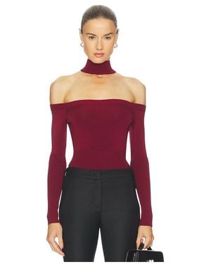 Jonathan Simkhai Lila Cold Shoulder Top - Red