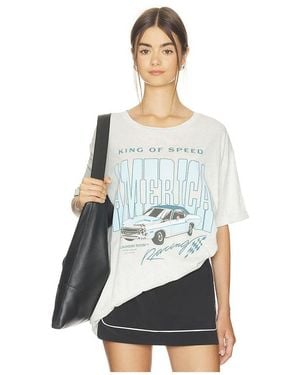 The Laundry Room King Of Speed America Racing Oversized Tee - White