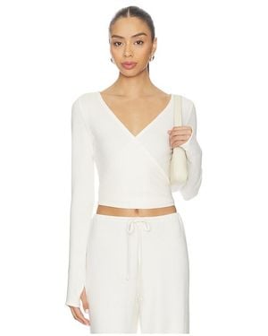 WellBeing + BeingWell Reed Wrap Top - White