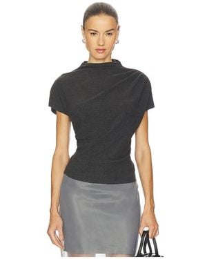 Line & Dot Drapiertes Top Walker - Schwarz