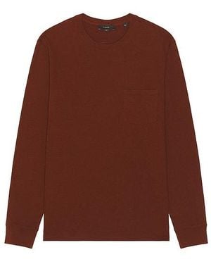 Vince Jersey Pocket Crewneck Tee - Brown