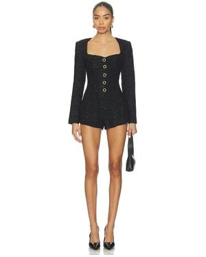 MAJORELLE Selene Tweed Romper - Black