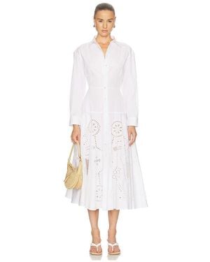 Polo Ralph Lauren Collared Long Sleeve Shirt Dress - White