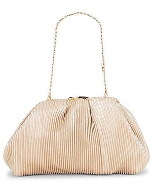OLGA BERG Naomi Pleated Clutch - Natural