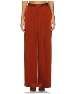 LAPOINTE Satin Relaxed Pleated Pant - Red