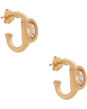 Alexa Leigh Pendientes De Aro Bezel En Color Oro Metálico Talla