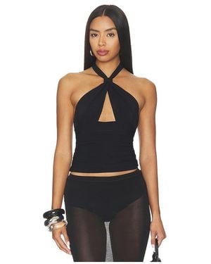 Mimchik Piper Knotted Halter Top En Color Negro Talla (También En 6)